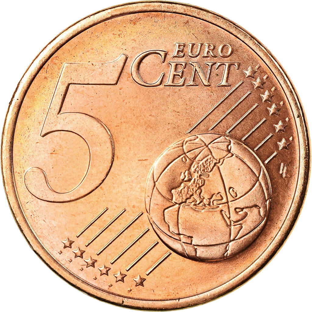 France, 5 Euro Cent, La Tour Eiffel, 2010, Colorised, AU(55-58), Copper Plated