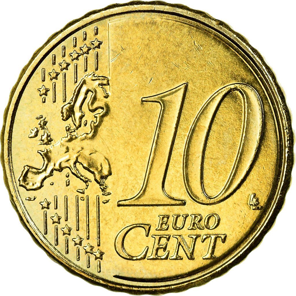 France, 10 Euro Cent, La Tour Eiffel, 2010, Colorised, AU(55-58), Brass, KM:1410