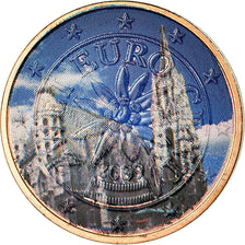 Austria, Cathédrale Vienne, 2 Euro Cent, 2009, Colorised, AU(55-58), Copper
