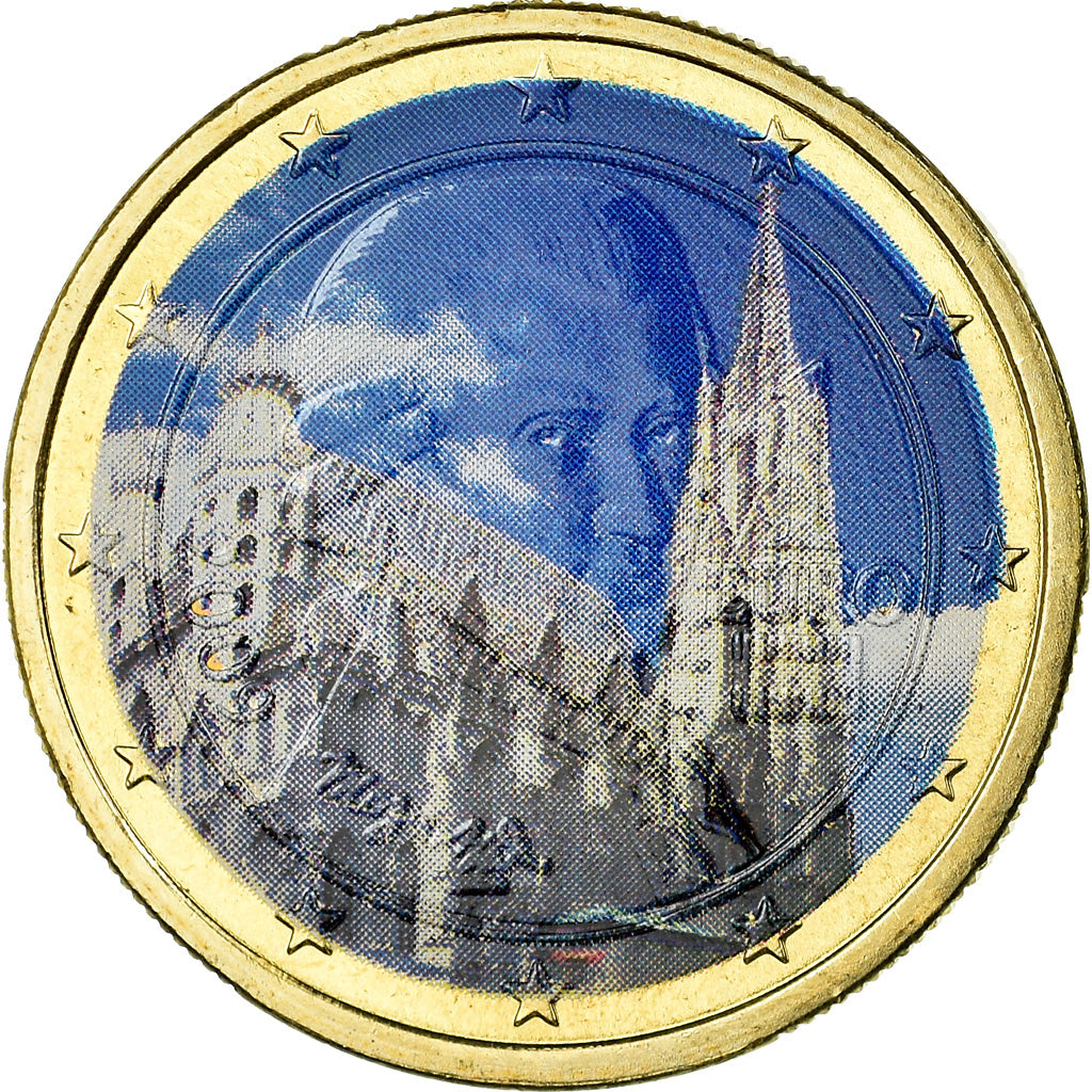Austria, Cathédrale Vienne, Euro, 2010, Colorised, AU(55-58), Bi-Metallic