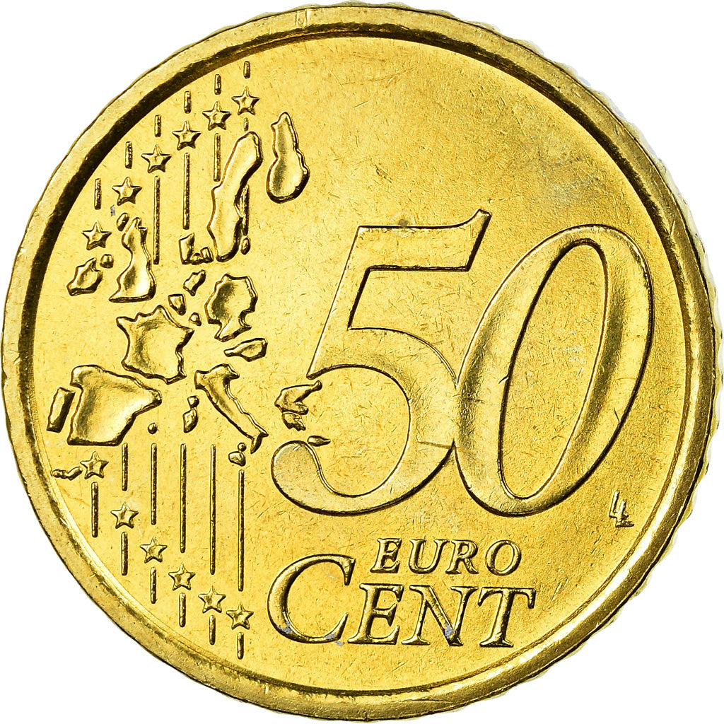 Italy, 50 Euro Cent, Coliseum, 2002, Colorised, AU(55-58), Brass, KM:215