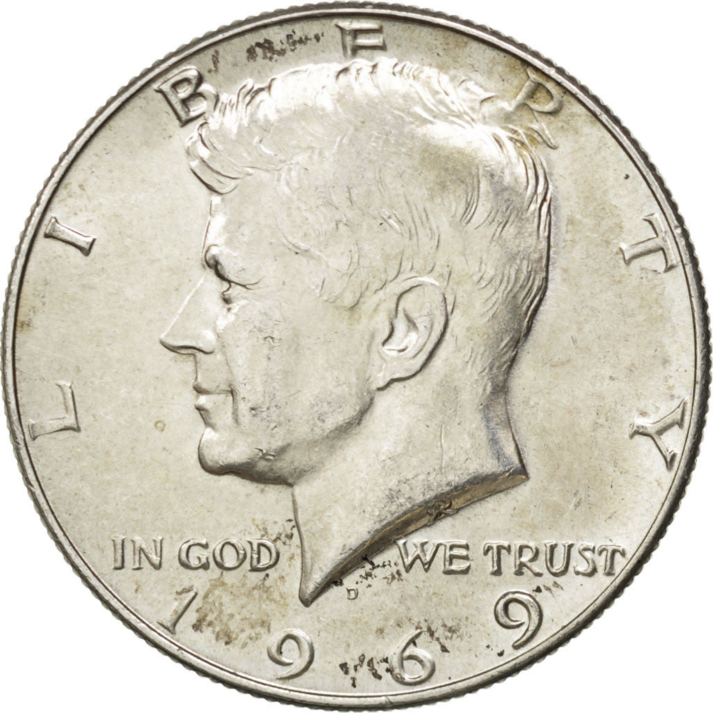 Coin, United States, Kennedy Half Dollar, Half Dollar, 1969, U.S. Mint, Denver
