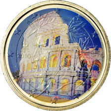 Italy, 2 Euro, Coliseum, 2010, Colorised, AU(55-58), Bi-Metallic, KM:251