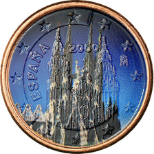 Espagne, 5 Euro Cent, 2000, Colorised, SUP, Copper Plated Steel, KM:1042