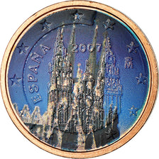 Espanha, 2 Euro Cent, 2007, Colorised, AU(55-58), Aço Cromado a Cobre, KM:1041