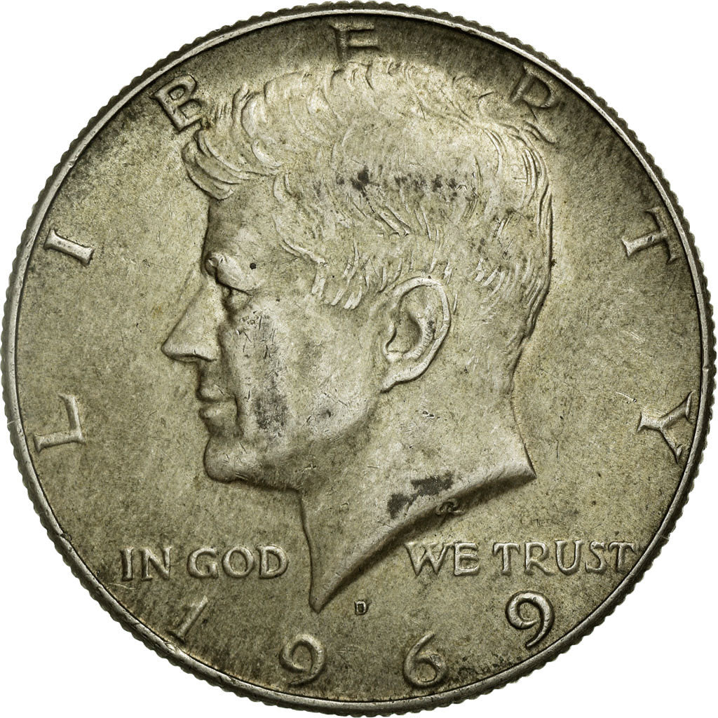 Coin, United States, Kennedy Half Dollar, Half Dollar, 1969, U.S. Mint, Denver