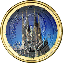 España, Euro, Sagrada Familia, 2010, Colorised, EBC, Bimetálico, KM:1150