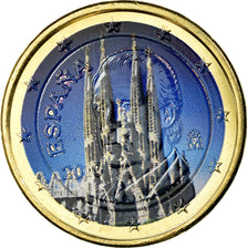 Spanien, Euro, Sagrada Familia, 2010, Colorised, VZ, Bi-Metallic, KM:1150
