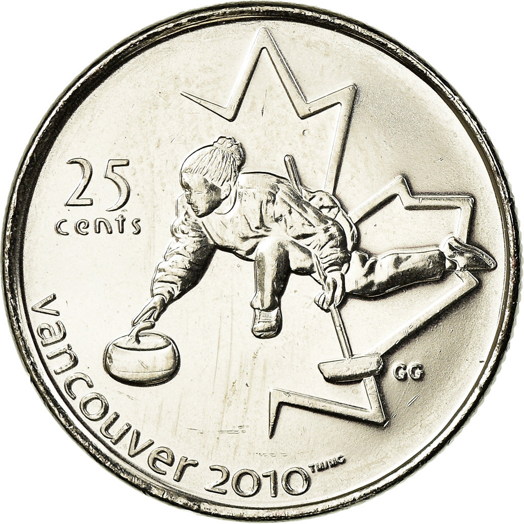 Coin, Canada, Elizabeth II, Curling, 25 Cents, 2007, Royal Canadian Mint