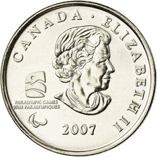 Coin, Canada, Elizabeth II, Paralympic Winter Games, 25 Cents, 2007, Royal