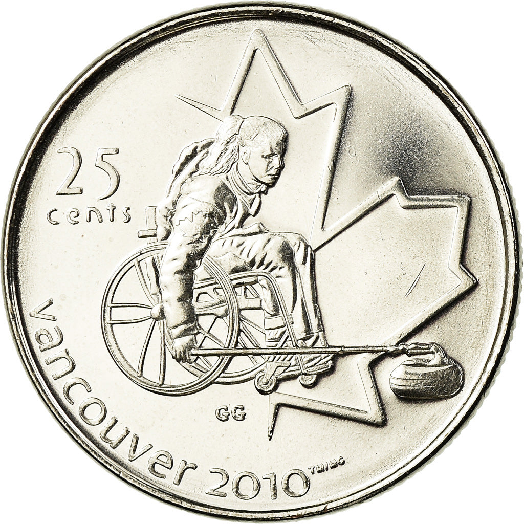 Coin, Canada, Elizabeth II, Paralympic Winter Games, 25 Cents, 2007, Royal