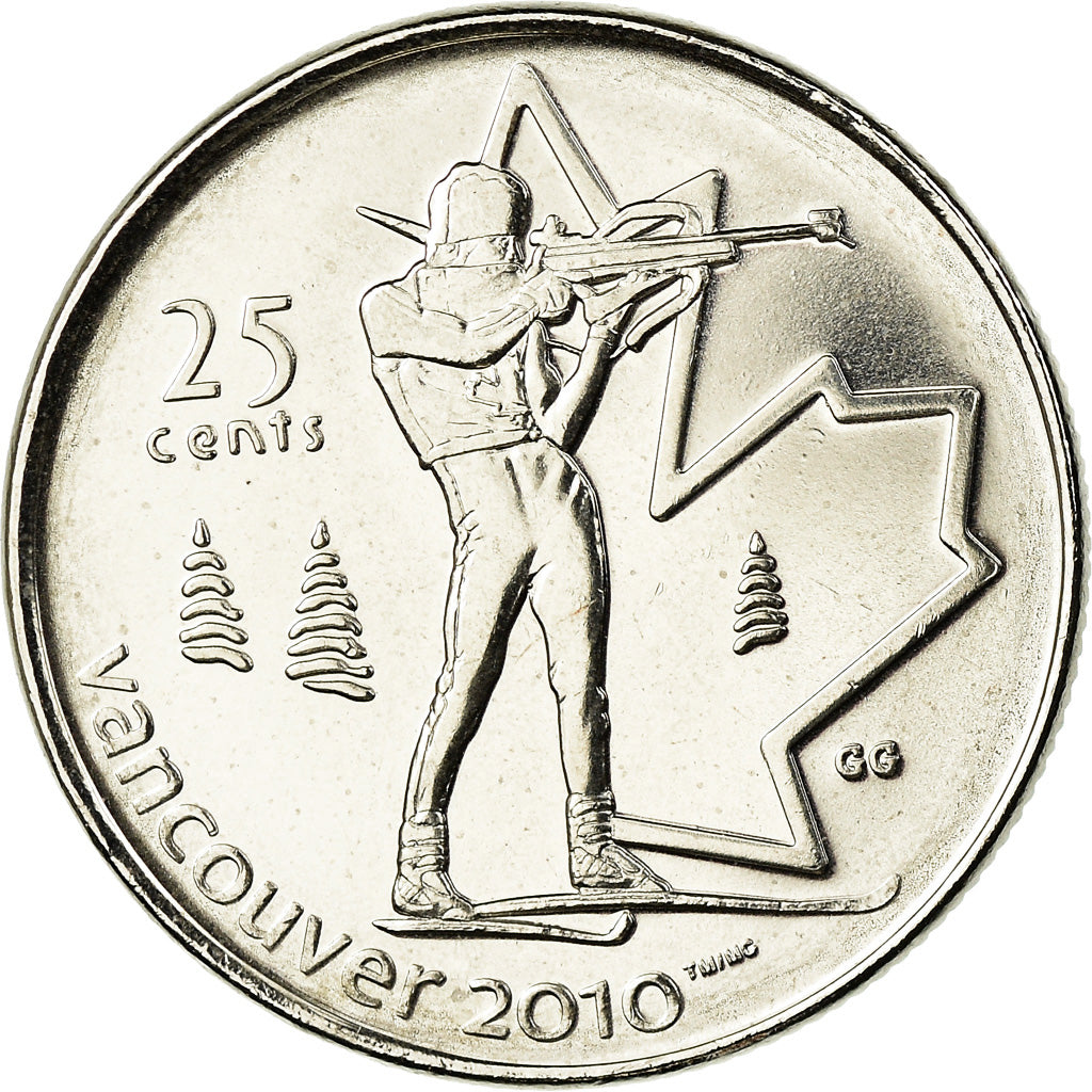 Münze, Kanada, Elizabeth II, Biathlon, 25 Cents, 2007, Royal Canadian Mint
