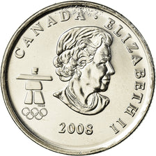 Coin, Canada, Elizabeth II, Bobsleigh, 25 Cents, 2008, MS(63), Nickel plated