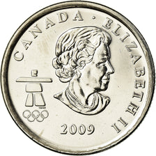 Coin, Canada, Elizabeth II, Speed skating, 25 Cents, 2009, MS(63), Nickel plated