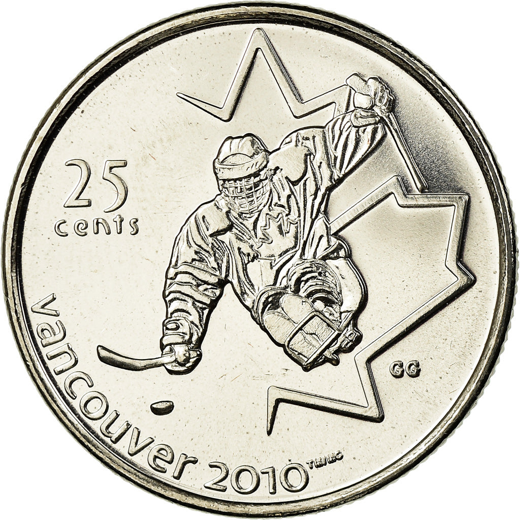 Coin, Canada, Elizabeth II, Sledge hockey, 25 Cents, 2009, MS(63), Nickel plated
