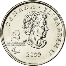 Coin, Canada, Elizabeth II, Sledge hockey, 25 Cents, 2009, MS(63), Nickel plated