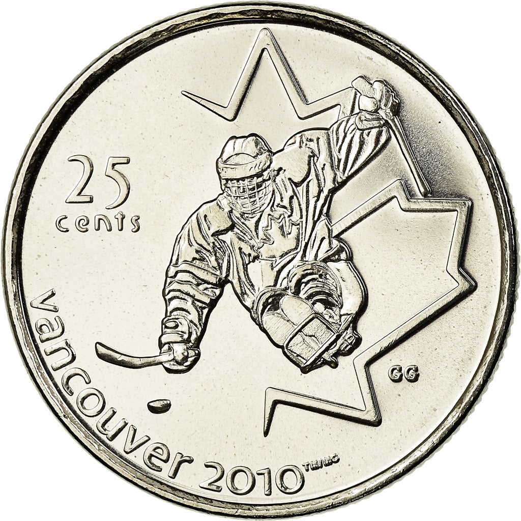 Coin, Canada, Elizabeth II, Sledge hockey, 25 Cents, 2009, MS(63), Nickel plated