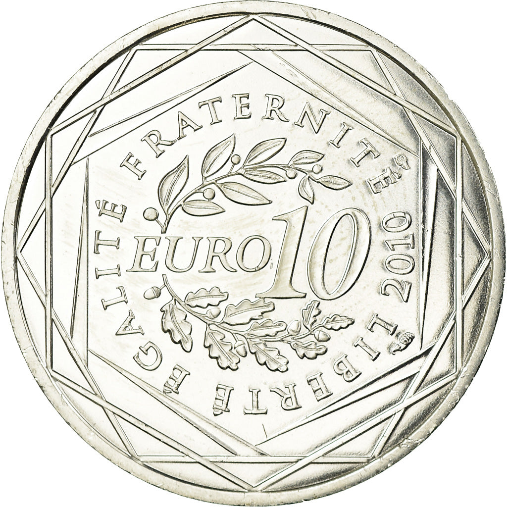 France, 10 Euro, 2010, Martinique, MS(63), Silver, KM:1662