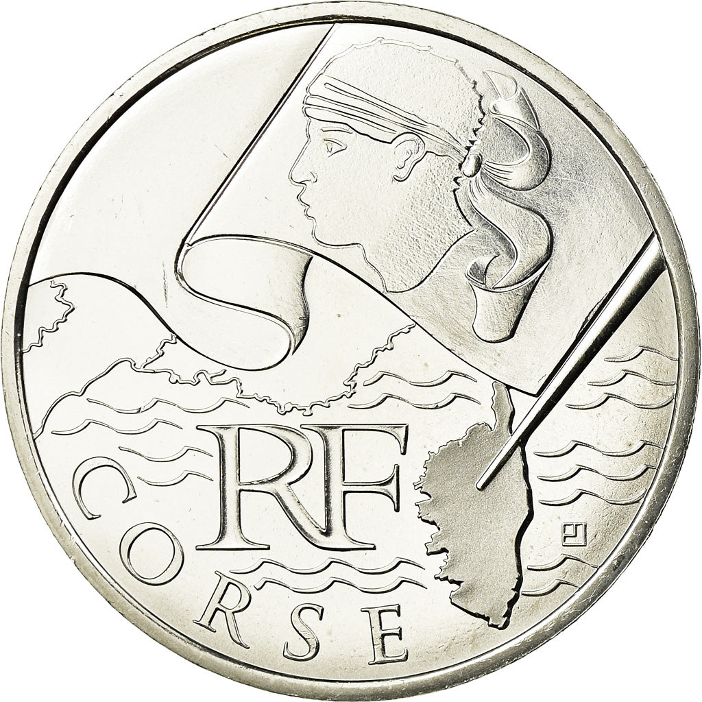 France, 10 Euro, Corse, 2010, MS(63), Silver, Gadoury:EU399, KM:1658