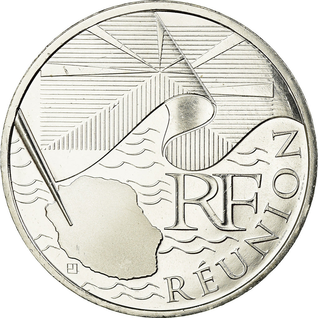 France, 10 Euro, 2010, Réunion, MS(63), Silver, KM:1669