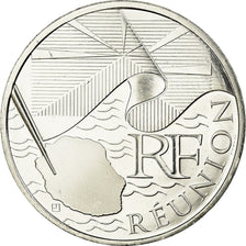 France, 10 Euro, 2010, Réunion, MS(63), Silver, KM:1669