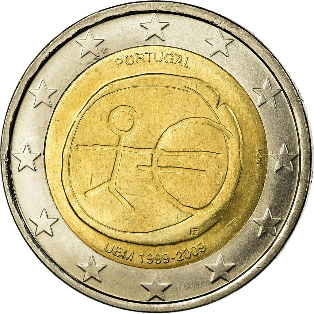Portugal, 2 Euro, EMU, 2009, MS(63), Bimetaliczny
