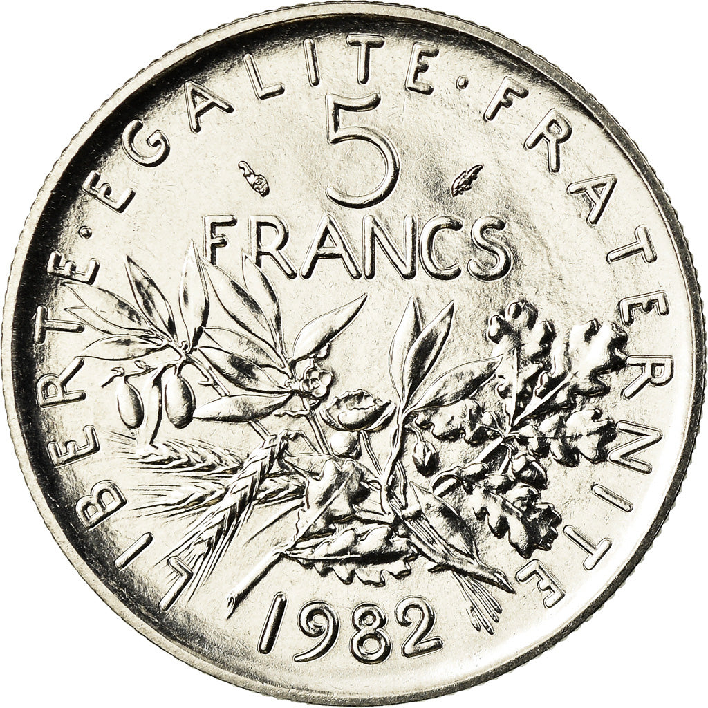 Coin, France, Semeuse, 5 Francs, 1982, Paris, MS(65-70), Nickel Clad
