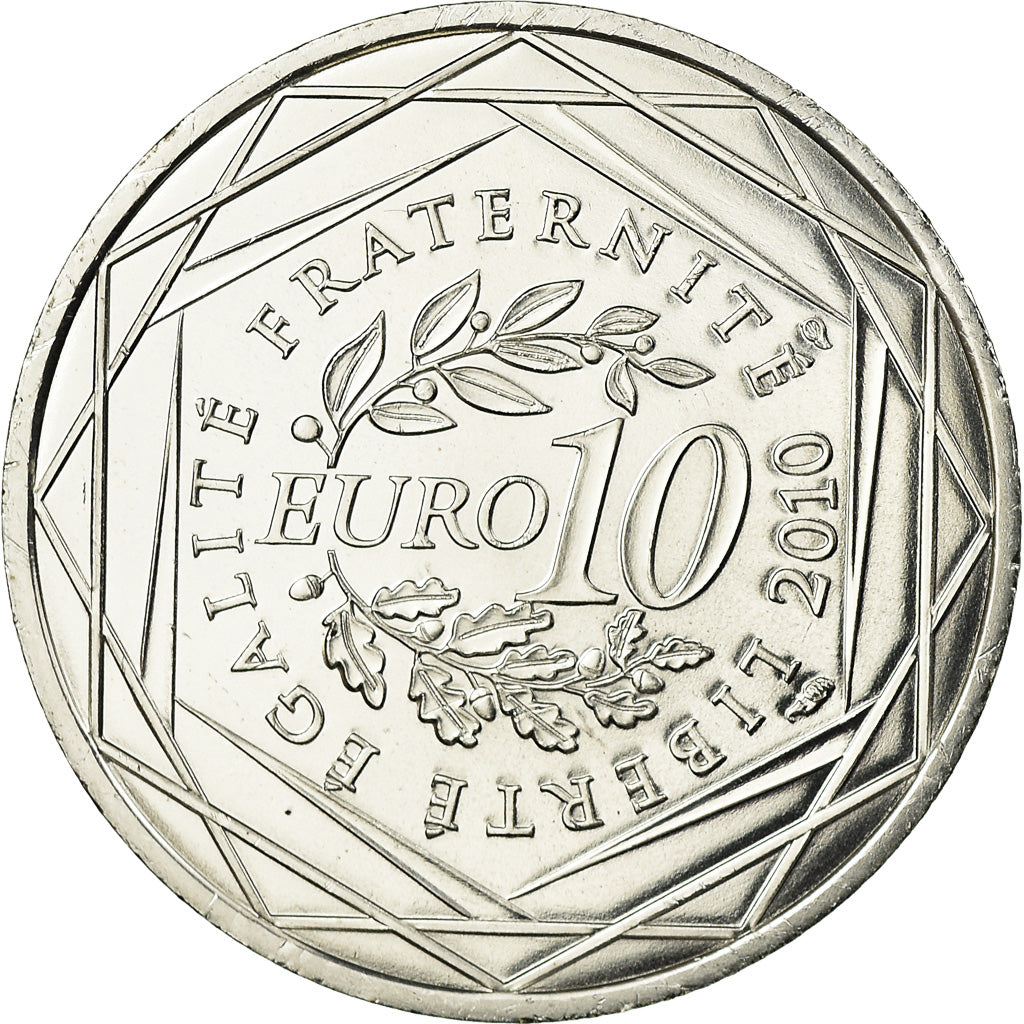 France, 10 Euro, 2010, Martinique, MS(63), Silver, KM:1662