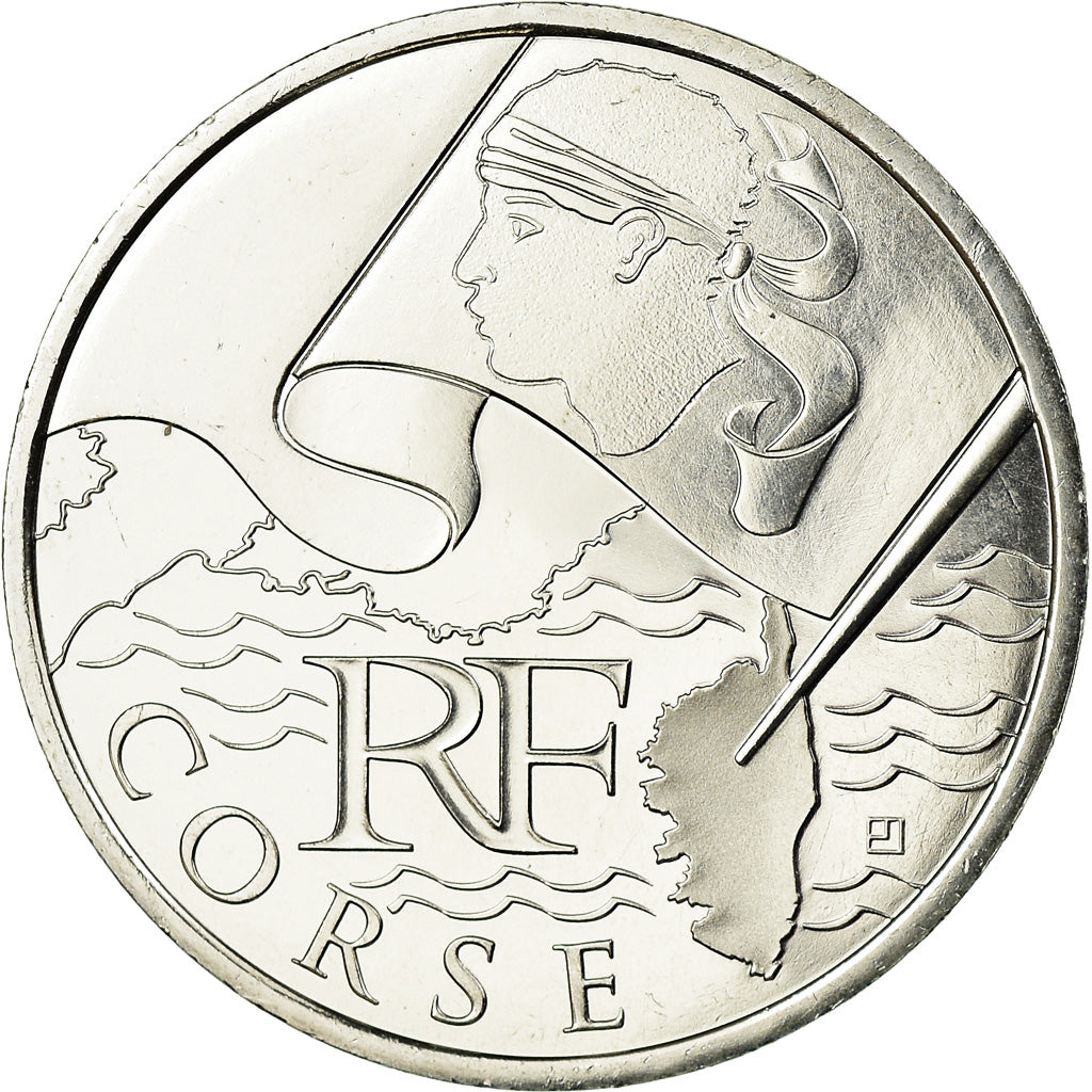 France, 10 Euro, Corse, 2010, MS(63), Silver, Gadoury:EU399, KM:1658