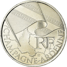 Francja, 10 Euro, 2010, Paris, Champagne-Ardenne, MS(63), Srebro, Gadoury:EU399