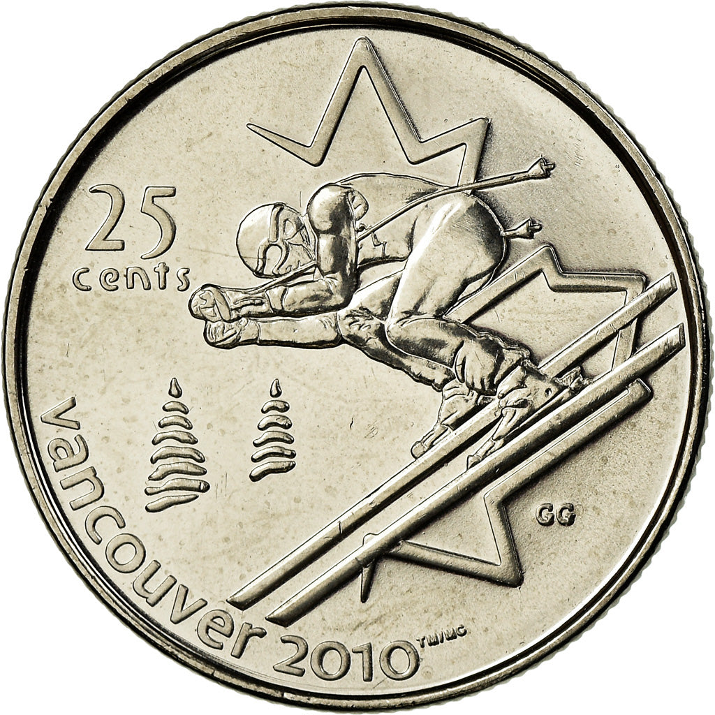 Münze, Kanada, Elizabeth II, Alpine skiing, 25 Cents, 2007, Royal Canadian