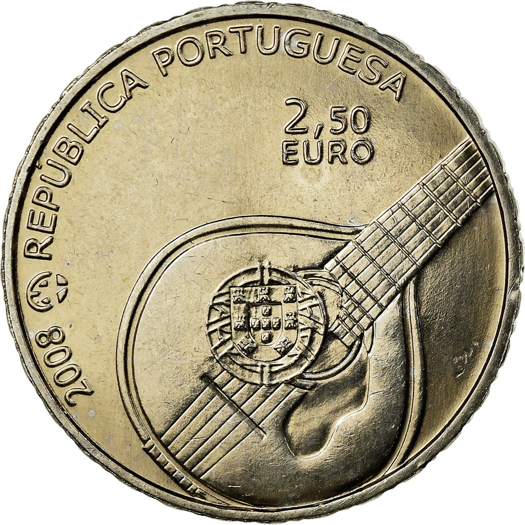 Portugal, 2-1/2 Euro, 2008, MS(63), Copper-nickel, KM:783