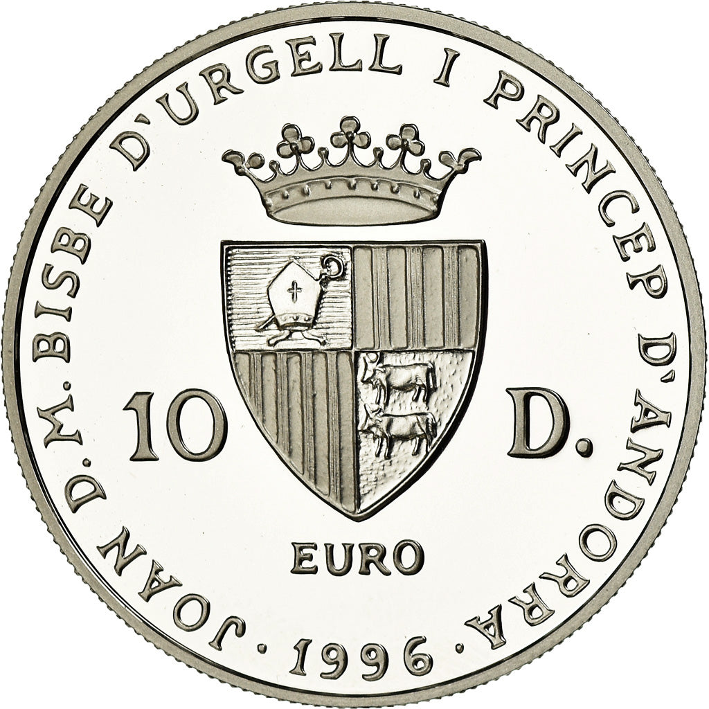 Moneda, Andorra, 10 Diners, 1996, FDC, Plata, KM:125