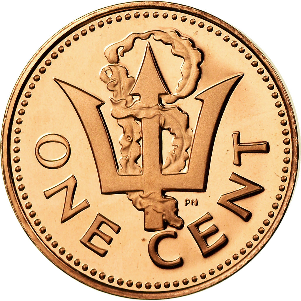 Coin, Barbados, Cent, 1973, Franklin Mint, Proof, MS(65-70), Bronze, KM:10