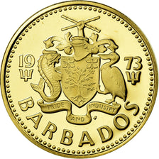 Coin, Barbados, 5 Cents, 1973, Franklin Mint, Proof, MS(65-70), Brass, KM:11