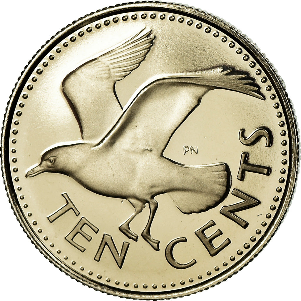 Coin, Barbados, 10 Cents, 1973, Franklin Mint, Proof, MS(65-70), Copper-nickel
