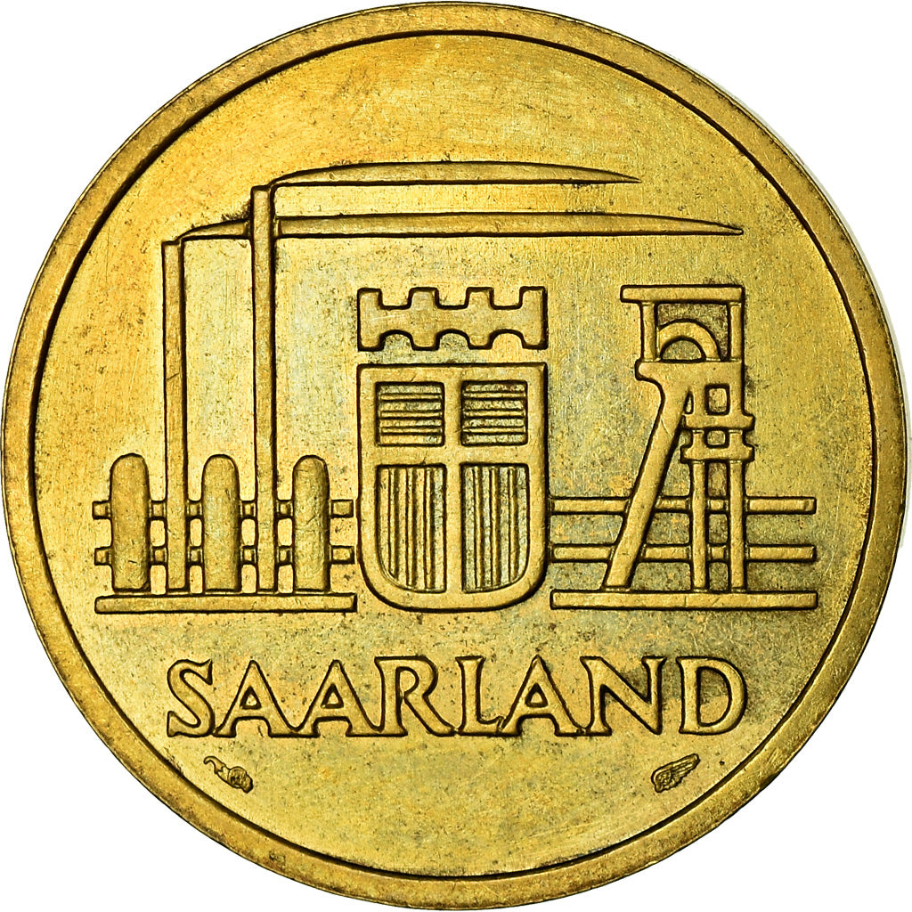 Münze, SAARLAND, 50 Franken, 1954, Paris, SS, Aluminum-Bronze, KM:3