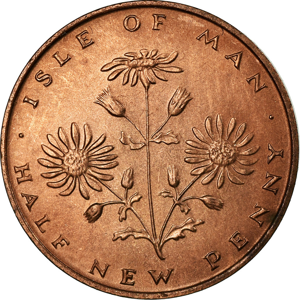 Monnaie, Isle of Man, Elizabeth II, 1/2 New Penny, 1971, SPL, Bronze, KM:19