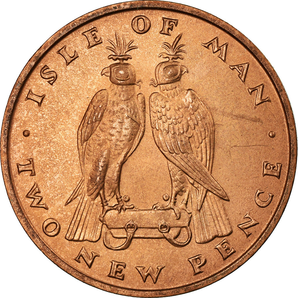 Coin, Isle of Man, Elizabeth II, 2 New Pence, 1971, Pobjoy Mint, AU(55-58)