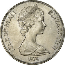 Coin, Isle of Man, Elizabeth II, Crown, 1974, Pobjoy Mint, AU(55-58)