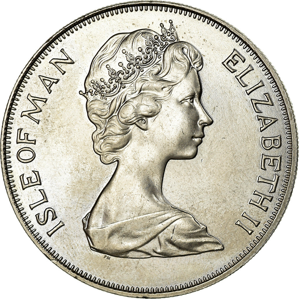 Coin, Isle of Man, Elizabeth II, 25 Pence, 1975, Pobjoy Mint, AU(55-58)