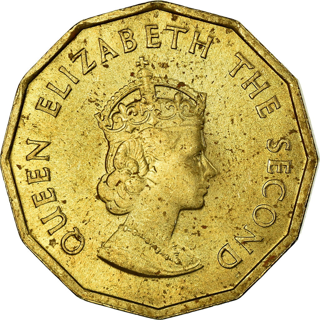 Coin, Jersey, Elizabeth II, 1/4 Shilling, 3 Pence, 1966, AU(55-58)