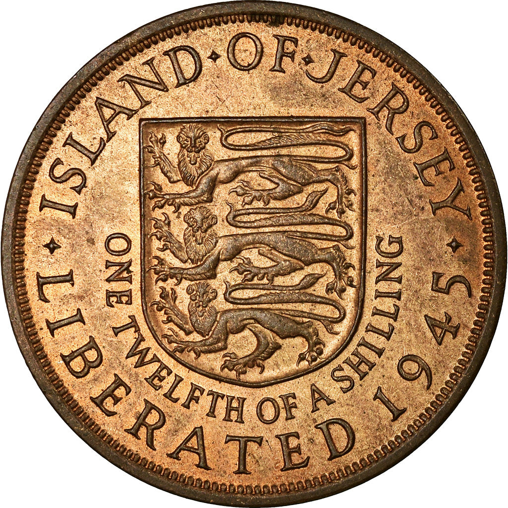 Monnaie, Jersey, George VI, 1/12 Shilling, 1945, SUP, Bronze, KM:19
