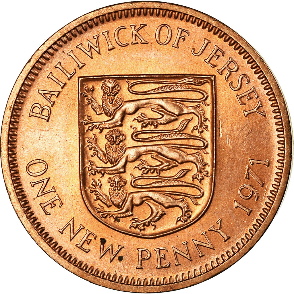 Coin, Jersey, Elizabeth II, New Penny, 1971, MS(63), Bronze, KM:30