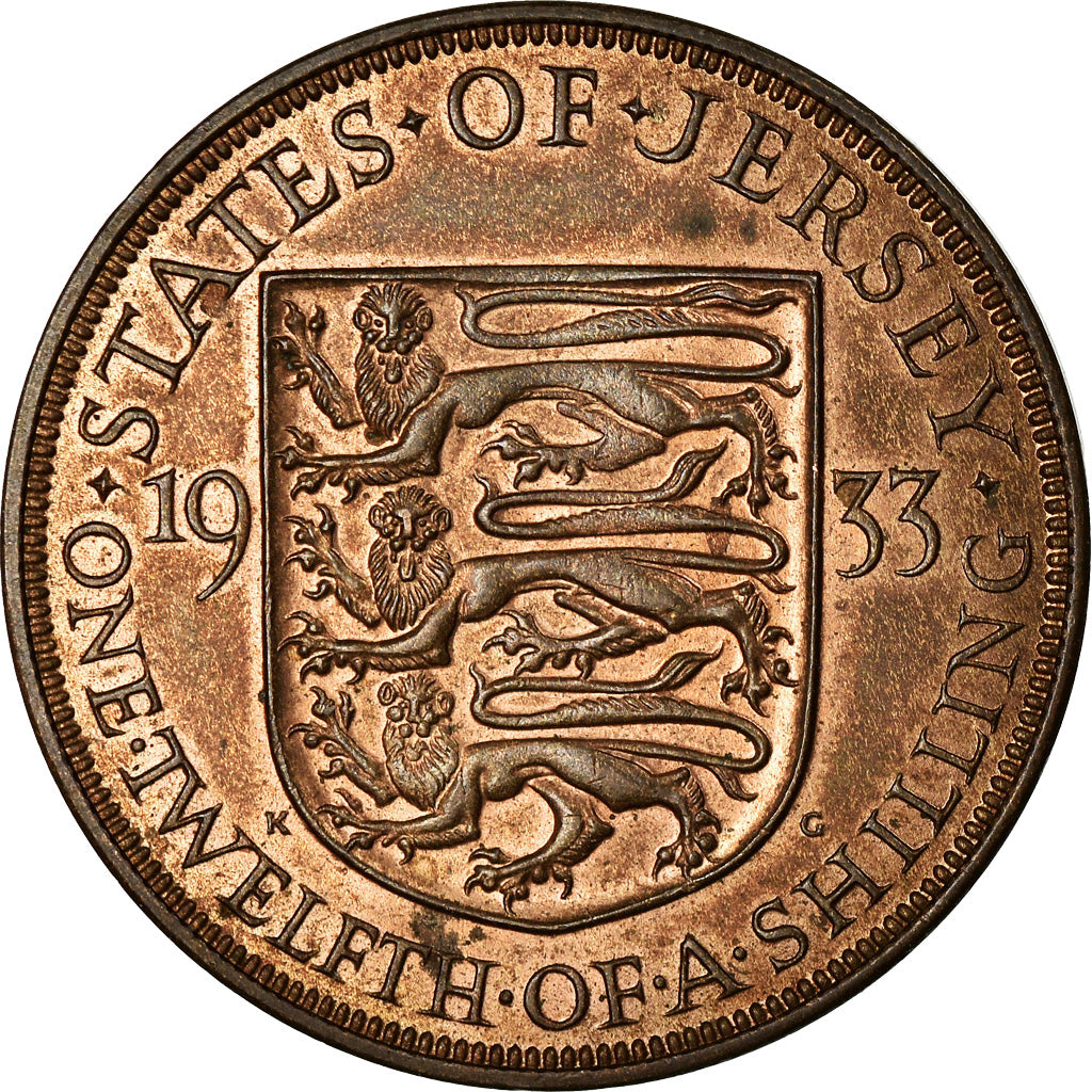 Moneta, Jersey, George V, 1/12 Shilling, 1933, SPL-, Bronzo, KM:16