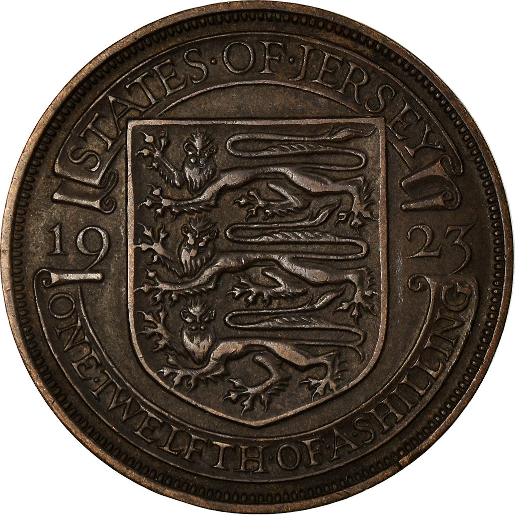 Coin, Jersey, George V, 1/12 Shilling, 1923, EF(40-45), Bronze, KM:14
