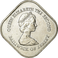 Coin, Jersey, Elizabeth II, Pound, 1981, AU(55-58), Copper-nickel, KM:51