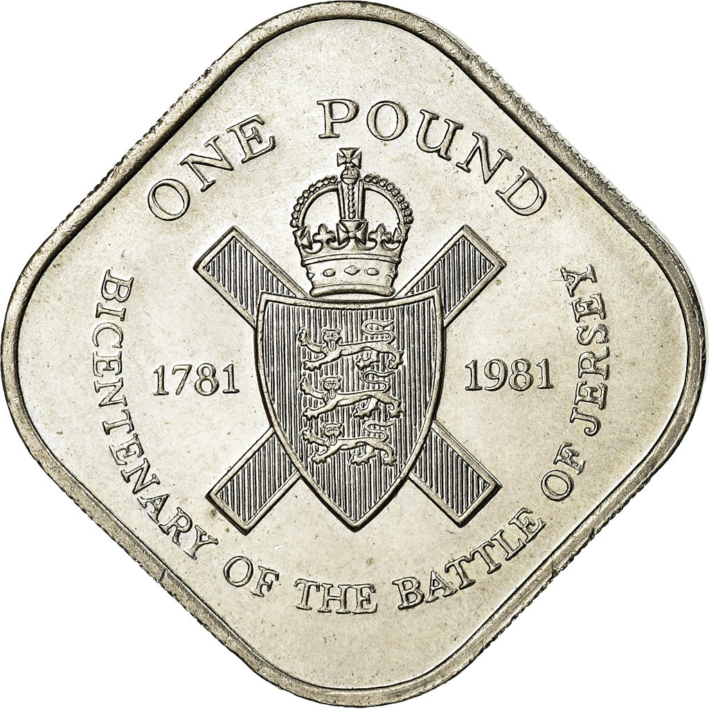 Coin, Jersey, Elizabeth II, Pound, 1981, AU(55-58), Copper-nickel, KM:51