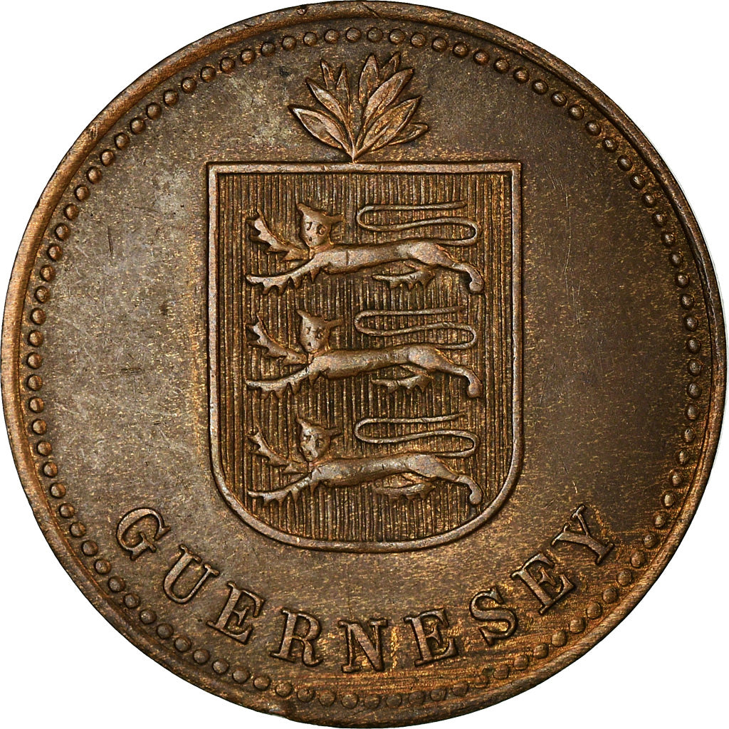 Coin, Guernsey, 4 Doubles, 1914, EF(40-45), Bronze, KM:13
