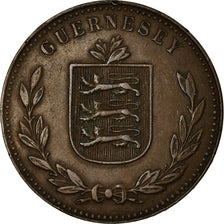 Coin, Guernsey, 8 Doubles, 1920, Heaton, Birmingham, EF(40-45), Bronze, KM:14
